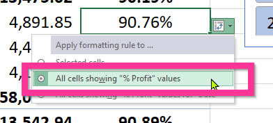 Apply Conditional Formatting to Values