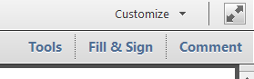 Tools  Customize  Fill & Sign Comment 