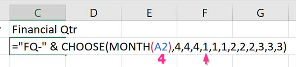 Financial Quarter Function in Excel