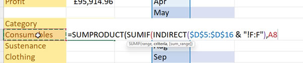 Criteria selection SUMIF multiple sheets