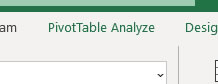 Pivot Table Analyze Tab
