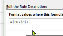 Pivot Table Conditional Formatting based on a target