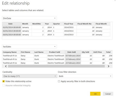 relationship cardinality in power bi