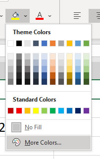 Change Background Colour in Excel - Fill Colour