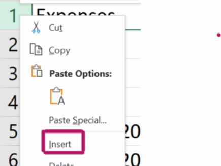 Excel Insert Row