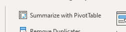 Summarize with Pivot Table button